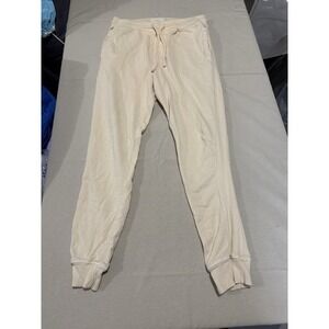 Free Planet Pants Mens 32/M Beige French Terry Jogger Tapered Leg Cotton Casual